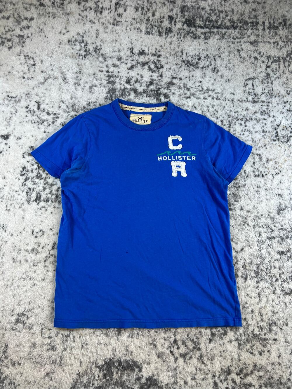 VTG Hollister Co Blue Embroidered T-shirt Mens Large CA California Surf Y2k 90s